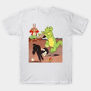 funny musician crocodile vintage retro T-Shirt